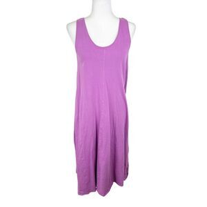 MNG Mango Tank Dress Women Medium Purple Solid Scoop Neck A-Line Maxi Sleeveless